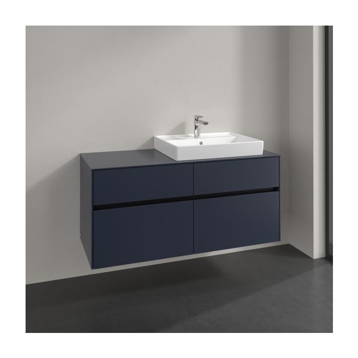 Villeroy Und Boch Collaro Waschtischunterschrank C08600VQ 140X54,8X50Cm, Waschtisch Rechts, Marine Blue