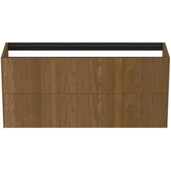 Ideal Standard Conca Waschtisch-Unterschrank T3951Y5 120X37X54Cm, Ohne Waschtisch-Platte, 2 AuszüGe, Walnuss Dunkel Furnier