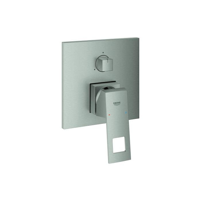 Grohe Eurocube Fertigmontageset 24094DC0 Supersteel, Up-Einhebelmischer Mit 3-Wege-Umstellung
