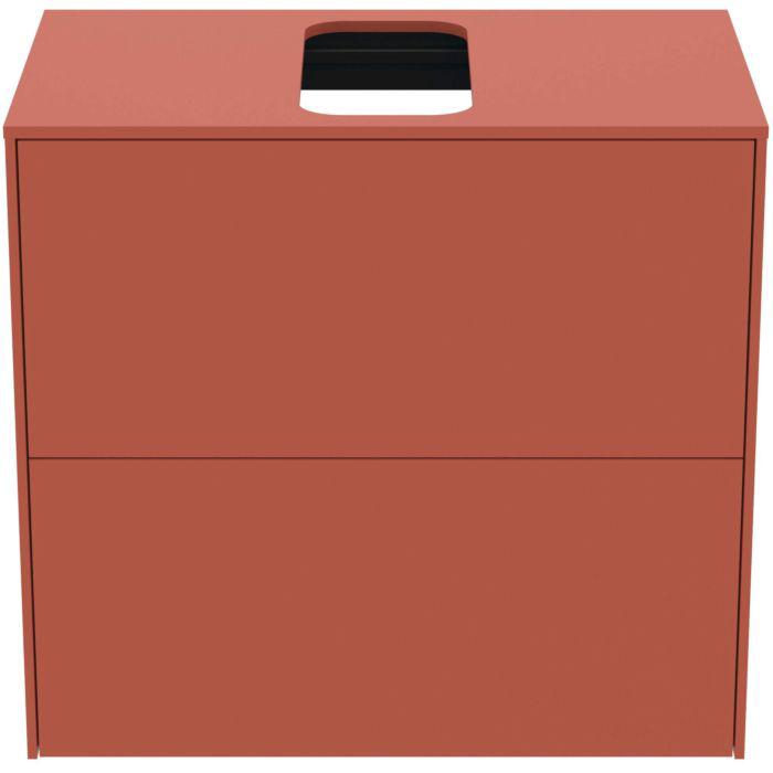 Ideal Standard Conca Waschtisch-Unterschrank T3946Y3 Mit Ausschnitt, 2 AuszüGe, 60X37X55 Cm, Mittig, Sunset Matt Lackiert