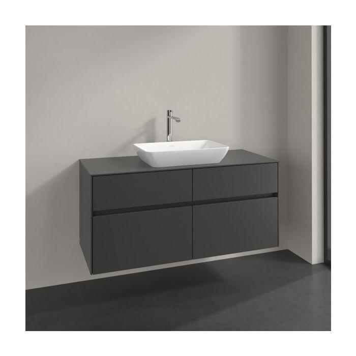 Villeroy Und Boch Collaro Waschtischunterschrank C112B0VR 120X54,8X50Cm, Waschtisch Mittig, Led-Beleuchtung 8,8 W, Graphite