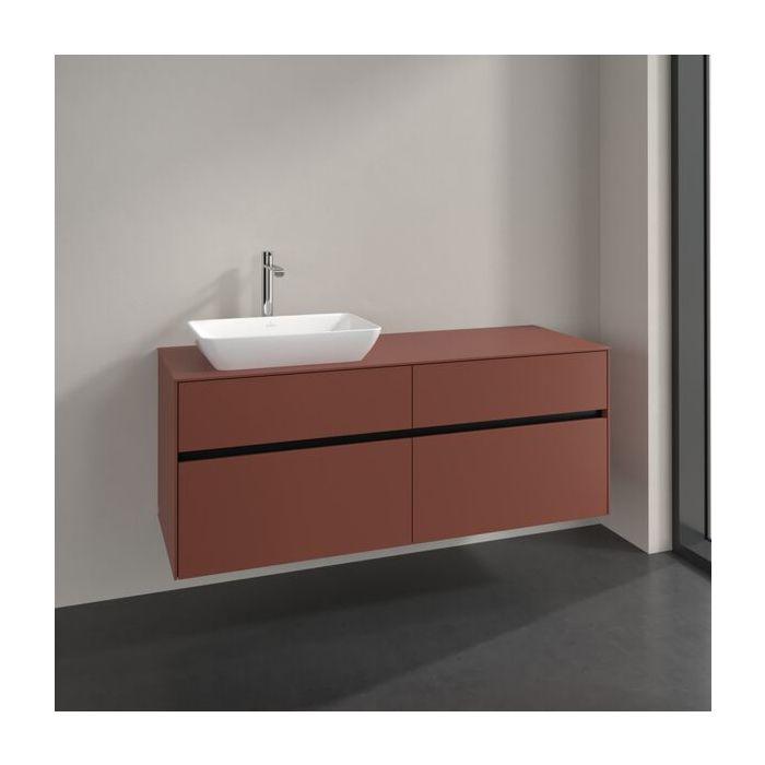 Villeroy Und Boch Collaro Waschtischunterschrank C11700AH 140X54,8X50Cm, Waschtisch Links, Wine Red