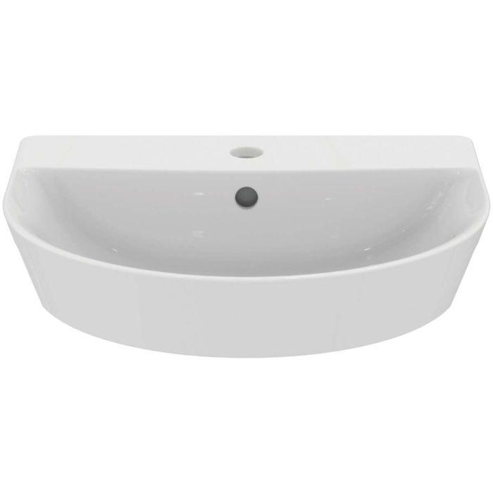 Ideal Standard Connect Air Halbeinbau-Waschtisch E0358MA 50X45Cm, Mit Hahnloch Und ÜBerlauf, Weiß Ideal Plus