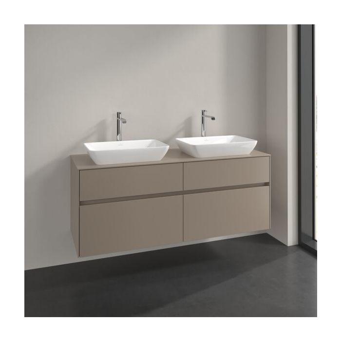 Villeroy Und Boch Collaro Waschtischunterschrank C119B0VM 140X54,8X50Cm, FüR 2 Waschtische, Led-Beleuchtung 10,4 W, Taupe