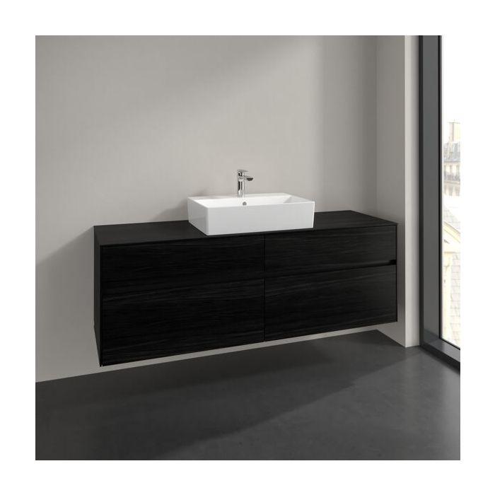Villeroy Und Boch Collaro Waschtischunterschrank C13400AB 160X54,8X50Cm, Waschtisch Mittig, Black Oak
