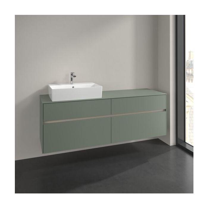 Villeroy Und Boch Collaro Waschtischunterschrank C135B0AF 160X54,8X50Cm, Waschtisch Links, Led-Beleuchtung 12W, Soft Green