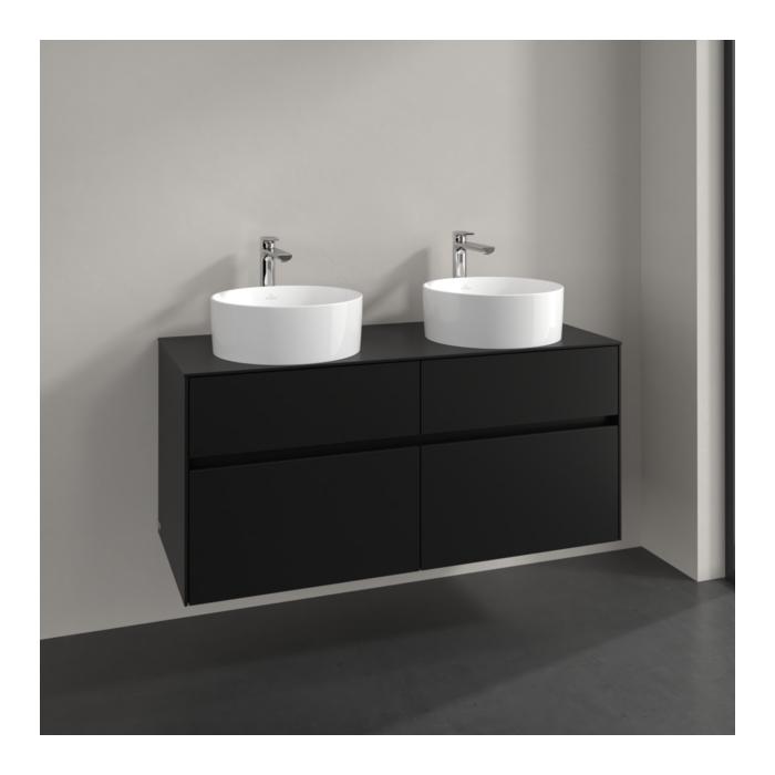 Villeroy Und Boch Collaro Waschtischunterschrank C04400VL 120X54,8X50Cm, FüR 2 Waschtische, Volcano Black
