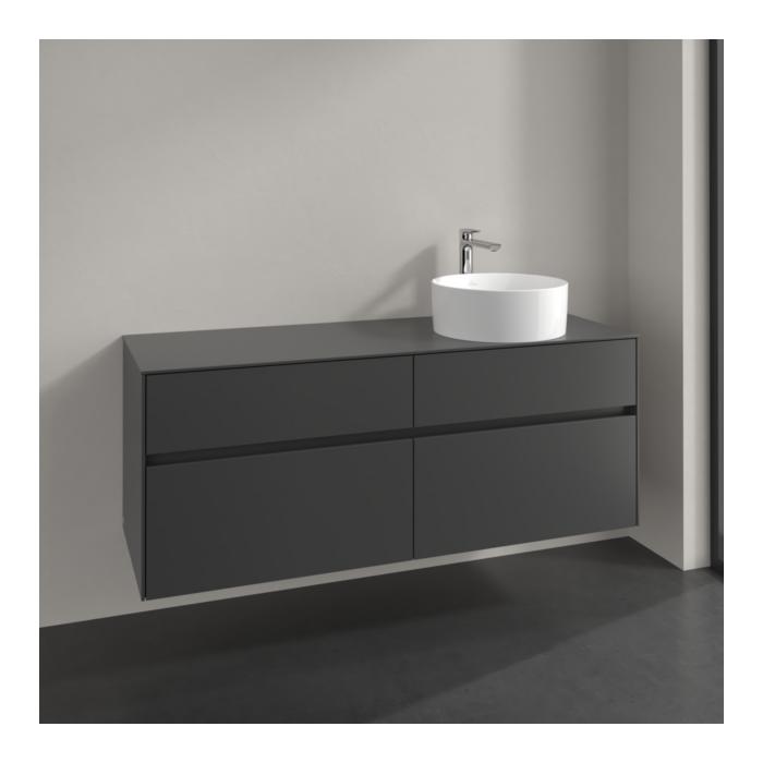 Villeroy Und Boch Collaro Waschtischunterschrank C04700VR 140X54,8X50Cm, Waschtisch Rechts, Graphite