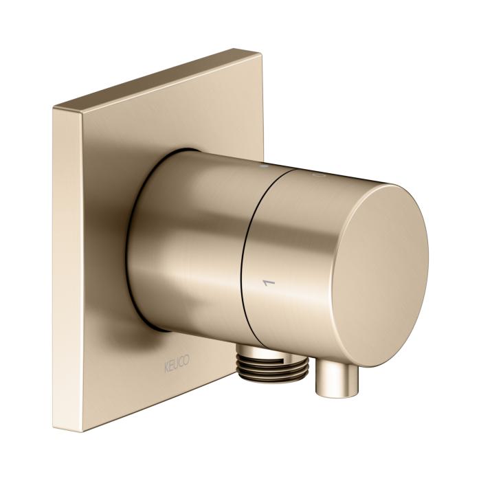 Keuco Ixmo Fertigmontageset 59557031102 Unterputz-2-Wege-Ab-/Umstellventil, Schlauchanschluss, Griff Comfort, Eckig, Bronze GebüRstet