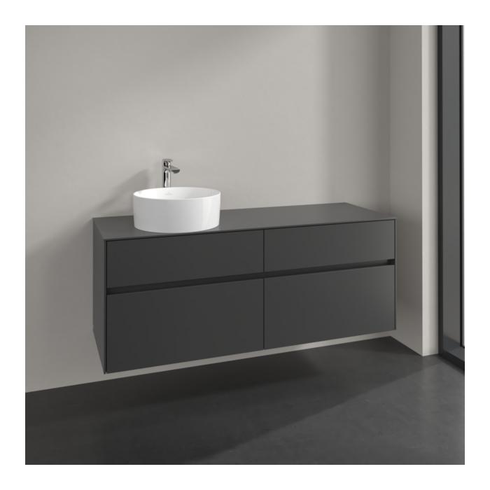 Villeroy Und Boch Collaro Waschtischunterschrank C04600VR 140X54,8X50Cm, Waschtisch Links, Graphite