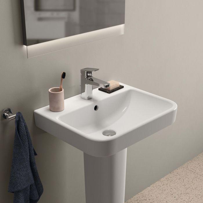 Ideal Standard I.Life B Waschtisch T460801 Mit Hahnloch, Mit ÜBerlauf, 55 X 44 X 18 Cm, Weiß
