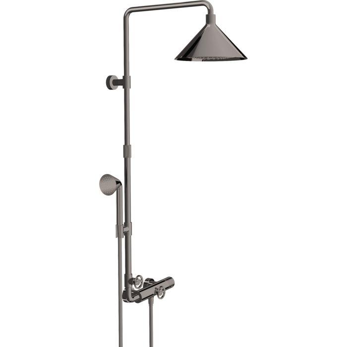 Hansgrohe Axor Showerpipe 26020330 Mit Thermostat, Kopfbrause 240 2Jet, Polished Black Chrome