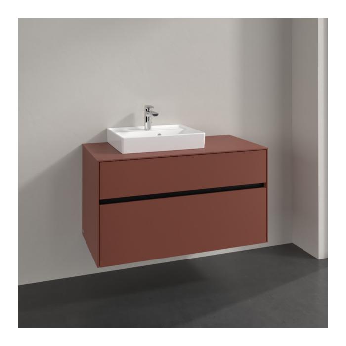 Villeroy Und Boch Collaro Waschtischunterschrank C01700AH 100X54,8X50Cm, Waschtisch Links, Wine Red