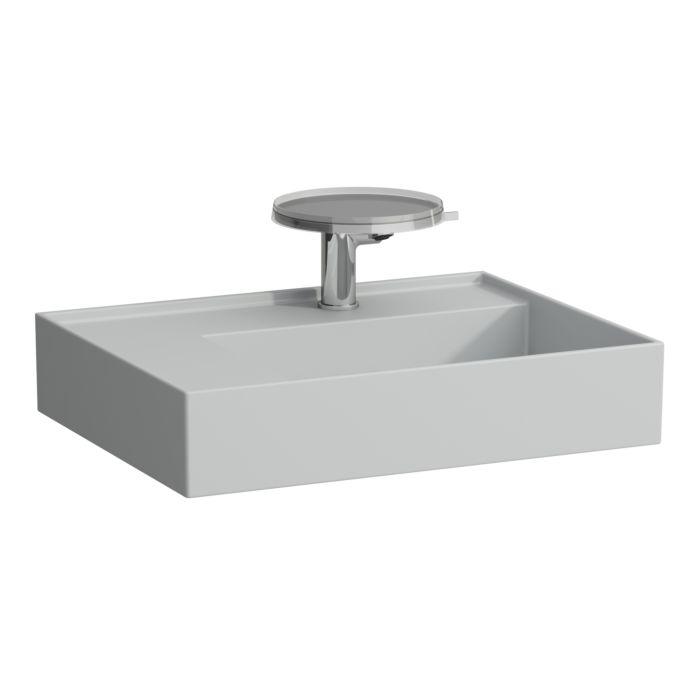 Laufen Kartell Waschtisch 8103357591581, 60X46Cm, Grau, Ablage Links, 3 HahnlöCher, Saphirkeramik