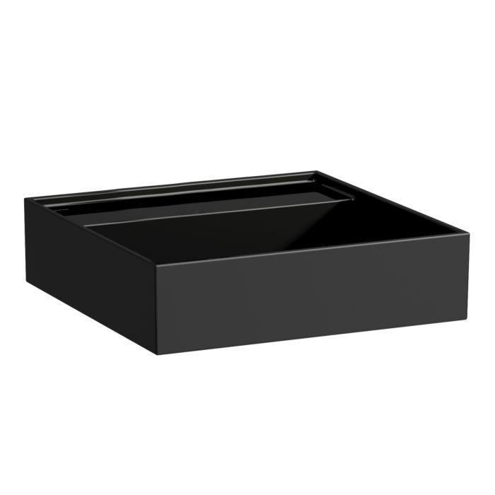 Laufen Kartell Handwaschbecken 8153310201121, 46X46Cm, Schwarz, Ohne Hahnloch, Saphirkeramik
