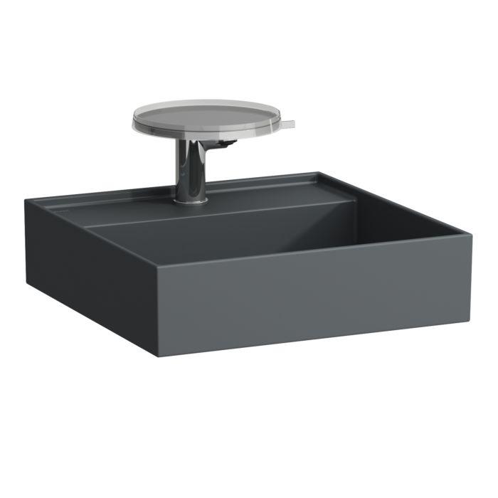 Laufen Kartell Handwaschbecken H8153317588151 46X46Cm, Ohne ÜBerlauf, 2 HahnlöCher, Graphit Matt