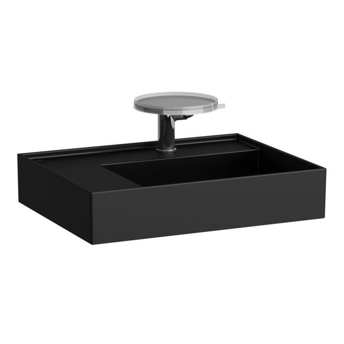 Laufen Kartell Waschtisch H8103357161111 60X46Cm, Ablage Links, Ohne ÜBerlauf, 1 Hahnloch, Schwarz Matt