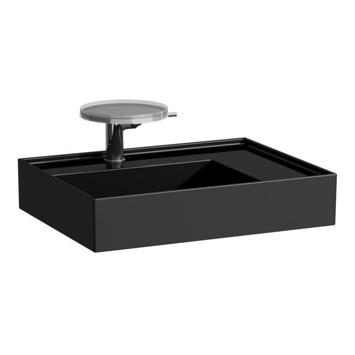 Laufen Kartell Waschtisch 8103340201581, 60X46Cm, Schwarz, Ablage Rechts, 3 Hahnl., Saphirkeramik