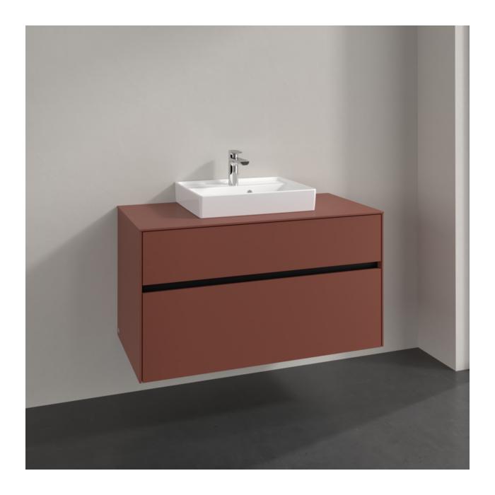 Villeroy Und Boch Collaro Waschtischunterschrank C01600AH 100X54,8X50Cm, Waschtisch Mittig, Wine Red