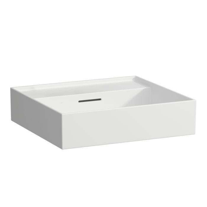 Laufen Kartell Waschtisch 8103327571091, 50X46Cm, Weiß Matt, ÜBerlauf, Ohne Hahnloch, Saphirkeramik