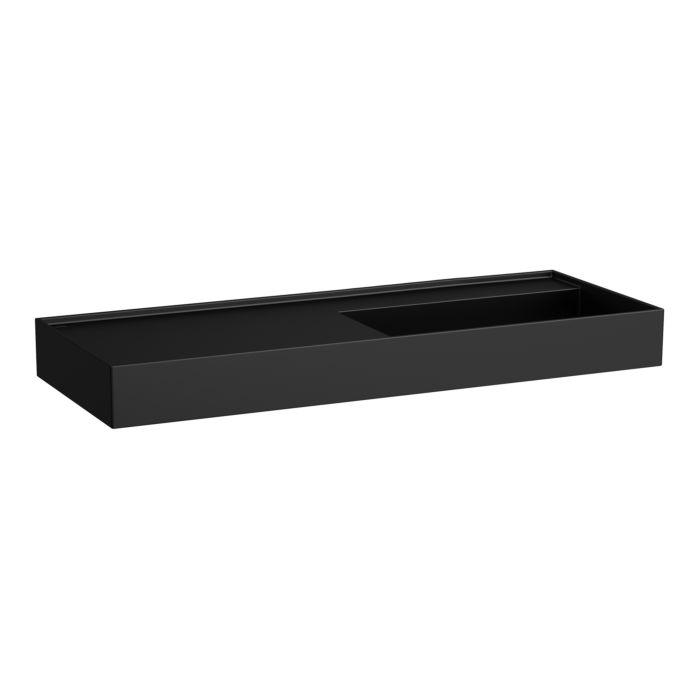 Laufen Kartell Waschtisch H8133337161121 120X46Cm, Ablage Links, Ohne ÜBerlauf, Ohne Hahnloch, Schwarz Matt
