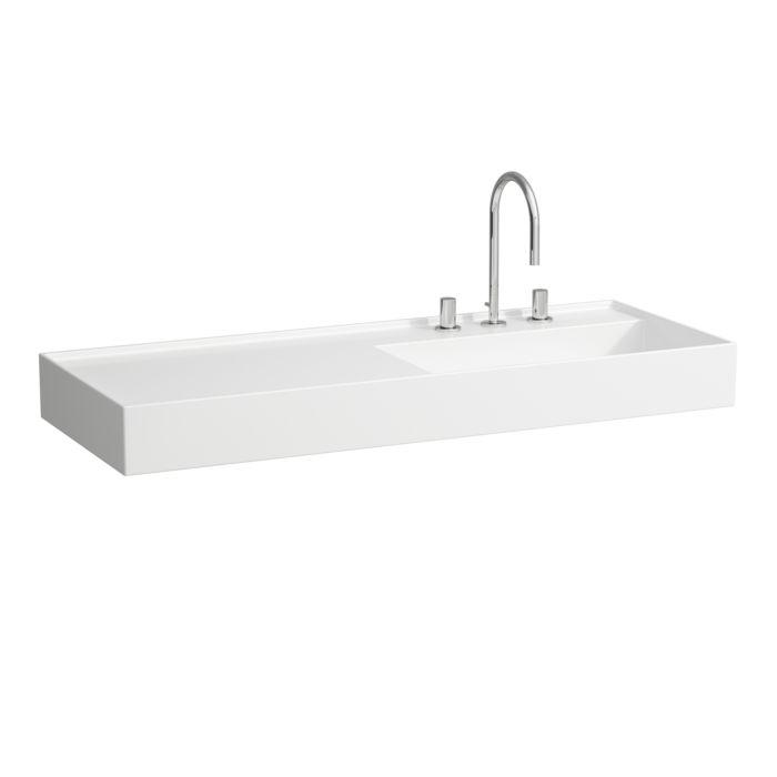 Laufen Kartell Waschtisch H8133330001581 120X46Cm, Ablage Links, Ohne ÜBerlauf, 3 HahnlöCher, Weiß