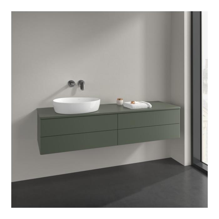 Villeroy Und Boch Antao Waschtisch-Unterschrank L26010HL 160X36X50Cm, Waschbeckenplattenfarbe Lack, Leaf Green Matt Lacquer, Mit Beleuchtung