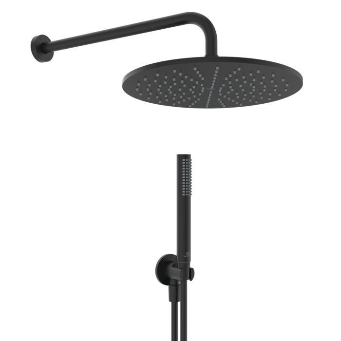 Ideal Standard Idealrain Armaturenpaket BD825XG Unterputz-Wandanschluss, Stabhandbrause, Silk Black