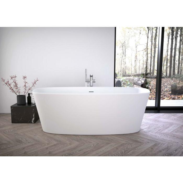 Ideal Standard Dea Freistehbadewanne K8721V1 Mit Vormontierter Ablaufgarnitur, 180 X 80 Cm, Seidenweiß