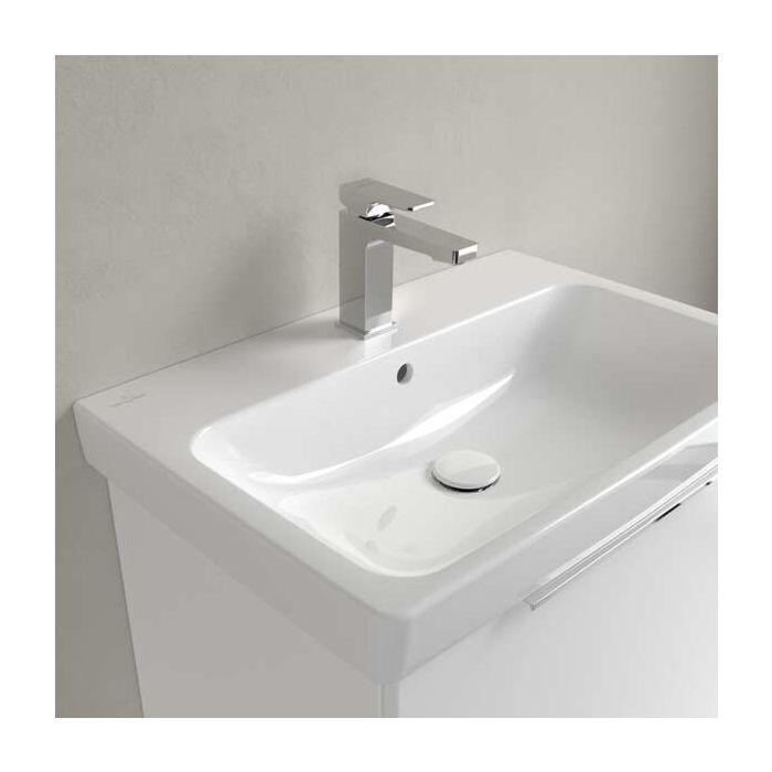 Villeroy Und Boch Architectura Waschtisch 4A87KG01 65X44,5Cm, Geschliffen, 1 Hahnloch, Mit ÜBerlauf, Weiß