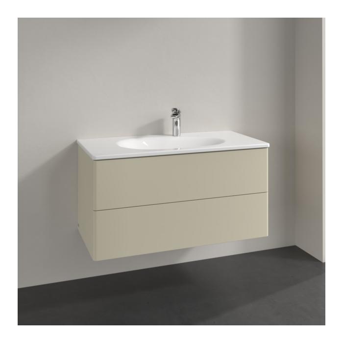 Villeroy Und Boch Antao Waschtisch-Unterschrank L05000HJ 98,8X50,4X49,6Cm, Ohne Frontstruktur, Silk Grey Matt Lacquer, Mit Beleuchtung