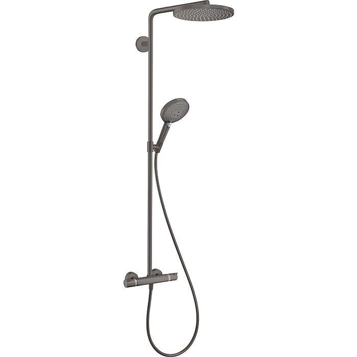 Hansgrohe Raindance S Duschsystem 28823340 1 Strahlart Powderrain Wassersparend Mit Thermostat, Ecosmart, 8 L/Min, Brushed Black Chrome