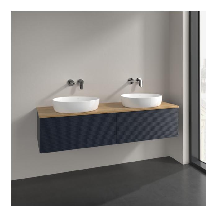 Villeroy Und Boch Antao Waschtisch-Unterschrank K39111HG 160X36X50Cm, Waschbeckenplattenfarbe Honey Oak, Midnight Blue Matt Lacquer