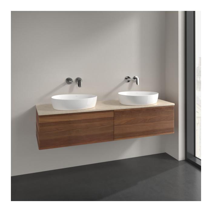 Villeroy Und Boch Antao Waschtisch-Unterschrank K39113HM 160X36X50Cm, Waschbeckenplattenfarbe Botticino, Warm Walnut