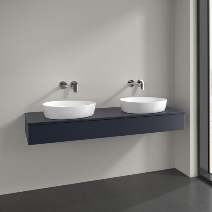 Villeroy Und Boch Antao Waschtisch-Unterschrank K17050HG 160X19X50Cm, Hahnlochbohrung, Waschbeckenplattenfarbe Lack, Midnight Blue Matt Lacquer