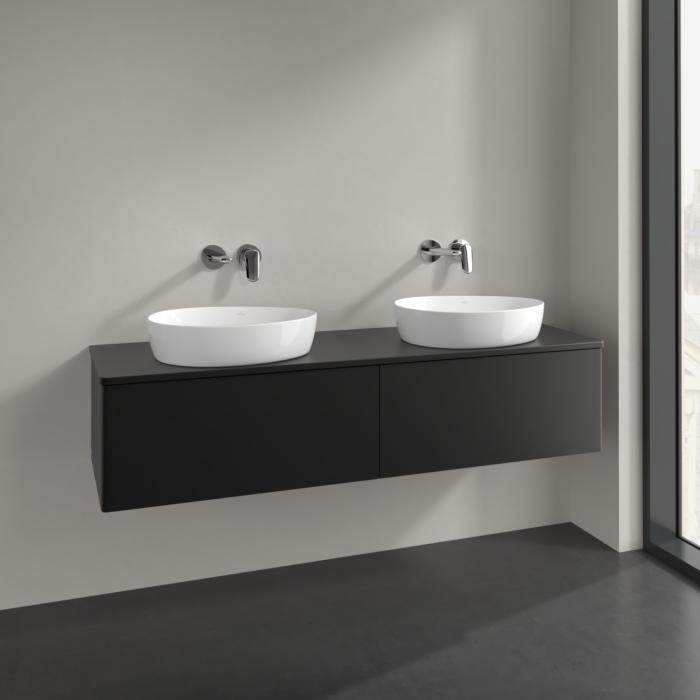 Villeroy Und Boch Antao Waschtisch-Unterschrank K39010PD 160X36X50Cm, Waschbeckenplattenfarbe Lack, Black Matt Lacquer