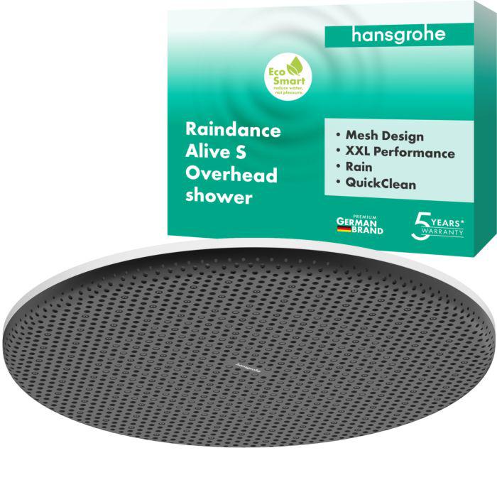 Hansgrohe Raindance Alive S Duschkopf 24521700 1 Strahlart, Wassersparend, 300Mm, Ecosmart, Weiß Matt