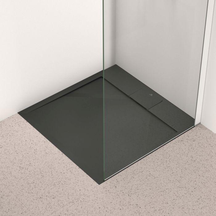 Ideal Standard Ultra Flat S I.Life Brausewanne T5246FV 70 X 70 X 3,2 Cm, Schiefer, Quadratisch