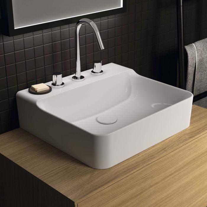 Ideal Standard Conca Waschtisch T378601 Mit 3 HahnlöChern, Ohne ÜBerlauf, 500 X 450 X 145 Mm, Weiß