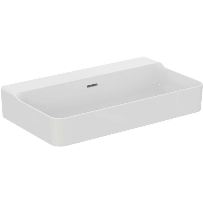 Ideal Standard Conca Waschtisch T3828MA Ohne Hahnloch, Mit ÜBerlauf, Geschliffen, 800 X 450 X 165 Mm, Weiß Ideal Plus