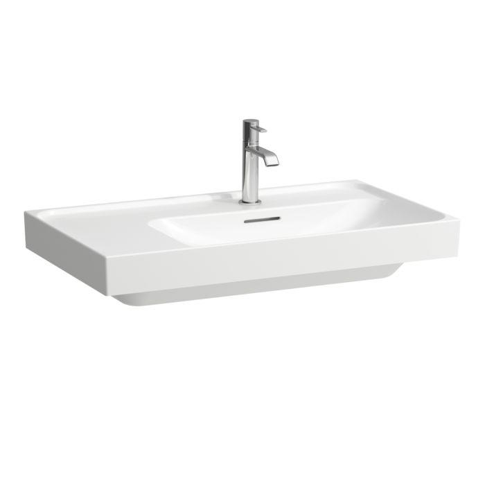 Laufen Meda Waschtisch H8171157571041 80X46Cm, UnterbaufäHig, Ablage Links, Mit ÜBerlauf, 1 Hahnloch, Weiß Matt