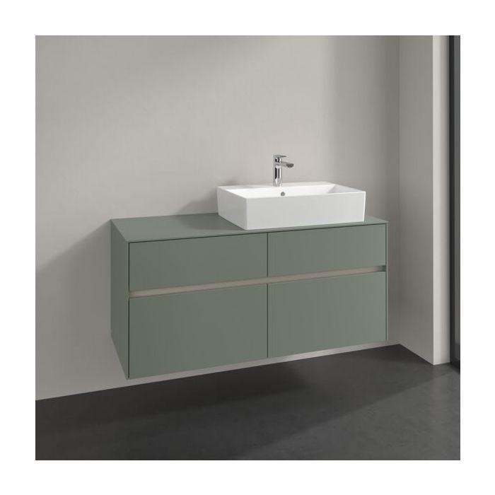 Villeroy Und Boch Collaro Waschtischunterschrank C13000AF 120X54,8X50Cm, Waschtisch Rechts, Soft Green
