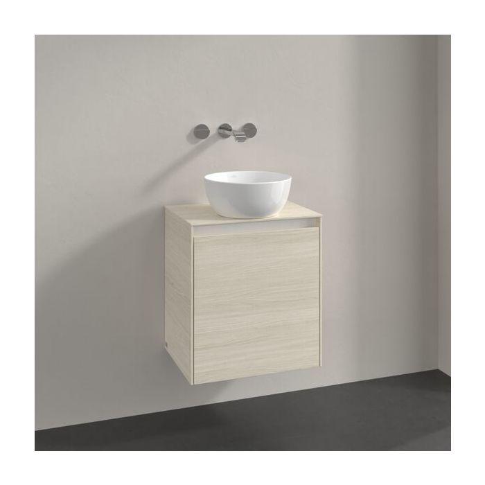 Villeroy Und Boch Collaro Waschtischunterschrank C148B0AA 50X54,8X38Cm, Waschtisch Mittig, Led-Beleuchtung 3,4 W, White Oak