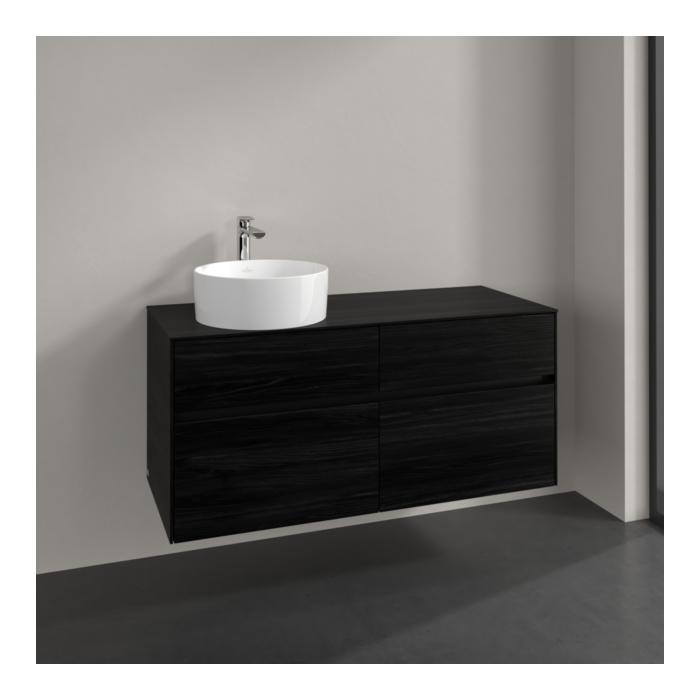 Villeroy Und Boch Collaro Waschtischunterschrank C042B0AB 120X54,8X50Cm, Waschtisch Links, Led-Beleuchtung 8,8 W, Black Oak