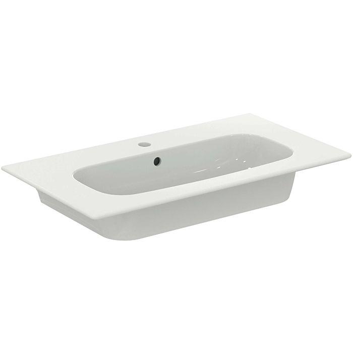Ideal Standard I.Life A MöBelwaschtisch-Paket K8743DU 84X46X64,5Cm, 1 Hahnloch, Griff Chrom GebüRstet, Weiß Matt
