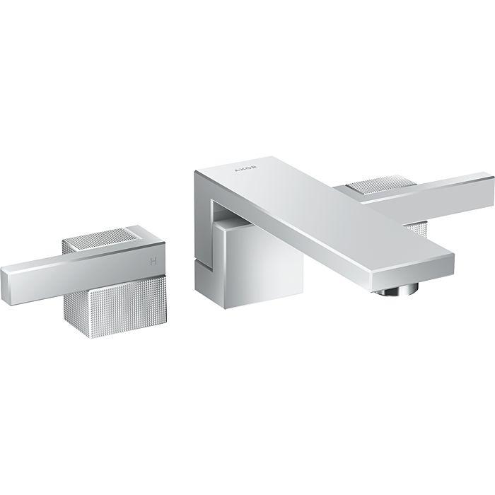 Hansgrohe Axor Edge 3-Loch-Waschtischarmatur 46061000 Chrom, Diamantschliff, Unterputz, Wandmontage, Ausladung 190Mm