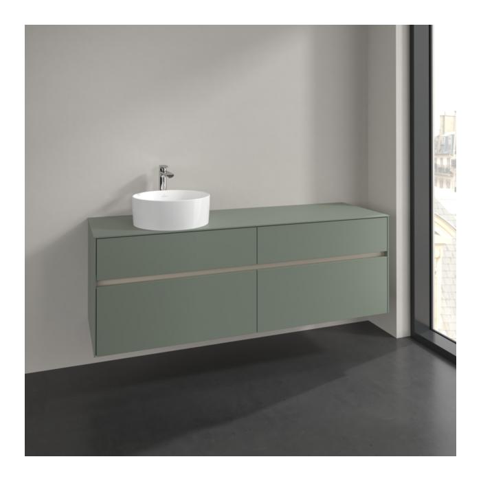 Villeroy Und Boch Collaro Waschtischunterschrank C050B0AF 160X54,8X50Cm, Waschtisch Links, Led-Beleuchtung 12W, Soft Green