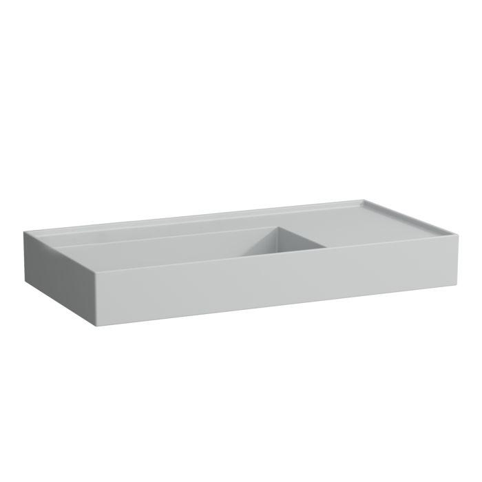 Laufen Kartell Waschtisch 8103387591121, 90X46Cm, Grau, Ablage Rechts, Ohne Hahnloch, Saphirkeramik