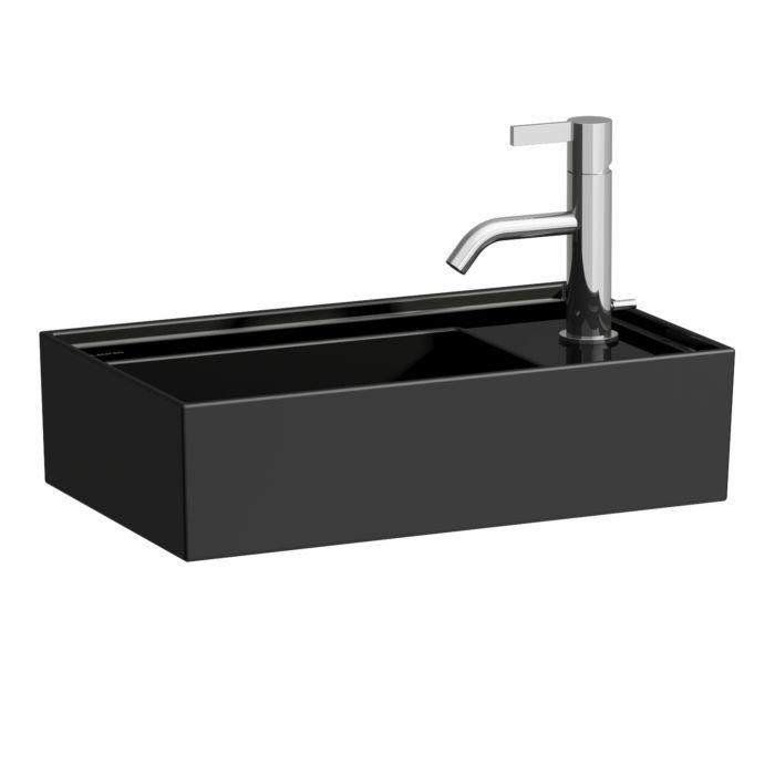 Laufen Kartell Handwaschbecken 8153340201111, 46X28Cm, Schwarz, 1 Hahnloch Rechts, Saphirkeramik