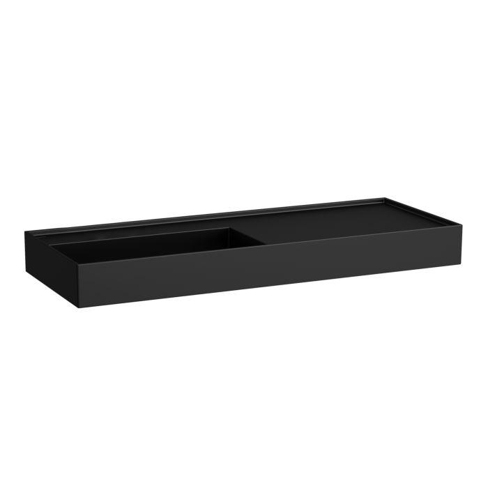 Laufen Kartell Waschtisch H8133327161121 120X46Cm, Ablage Rechts, Ohne ÜBerlauf, Ohne Hahnloch, Schwarz Matt
